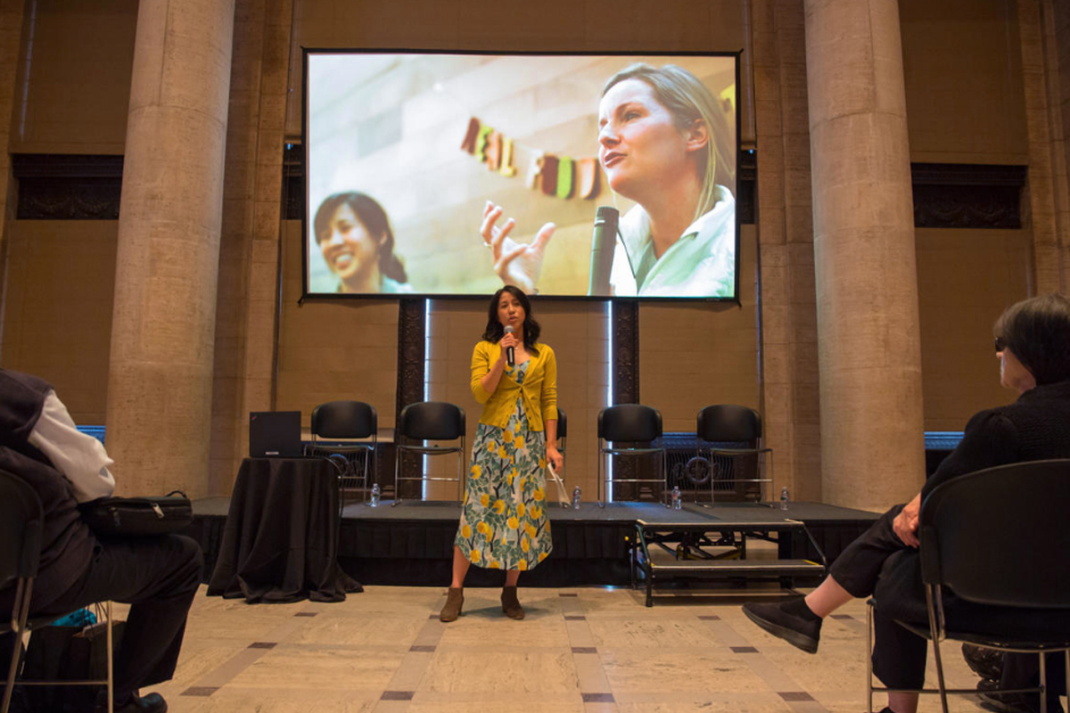 Pei-Ru Ko presents at San Francisco's Asian Art Museum. (Photo courtesy of RFRS)