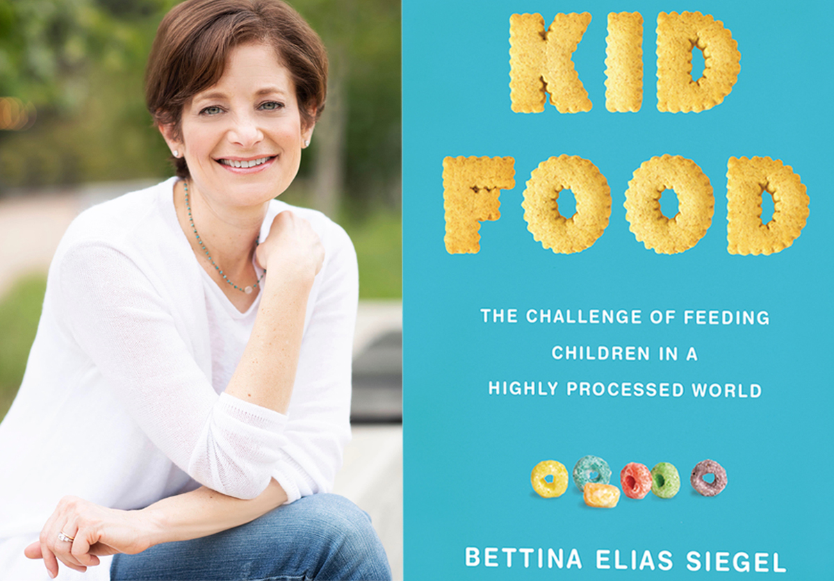 bettina elias siegel and the cover of her book kid food