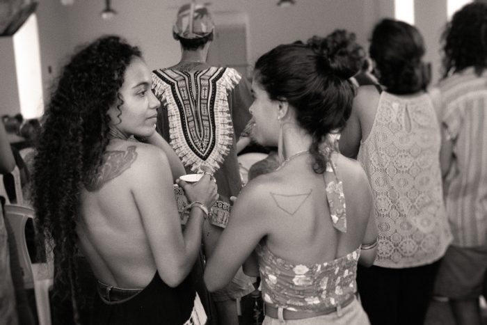 Yami Callazo, left, at the congress. Yami, is a mother of two and a farmer.