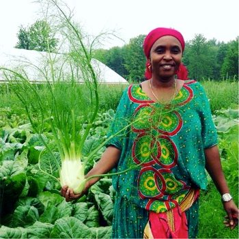 One of the Little Jubba farmers holding a fennel bulb.