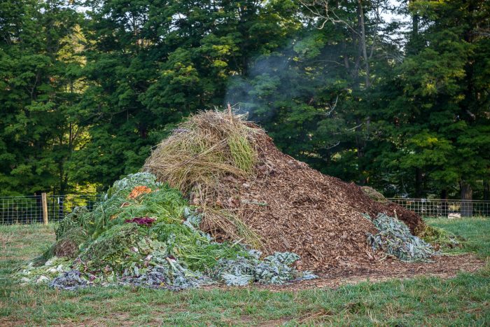 Woven Roots Farm's compost pile