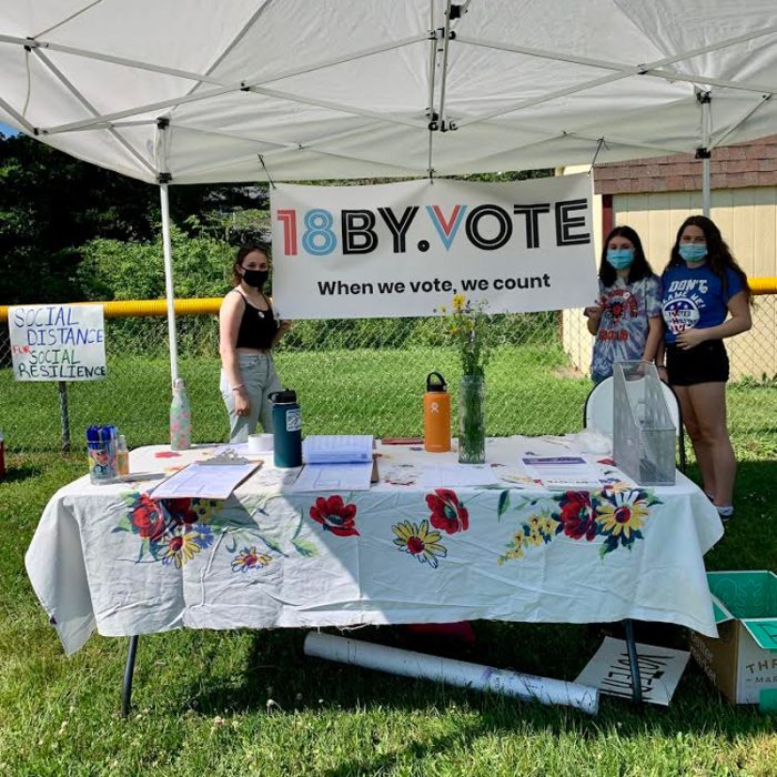 A Get Out the Vote effort in Iowa. (Photo courtesy of 18by.vote)