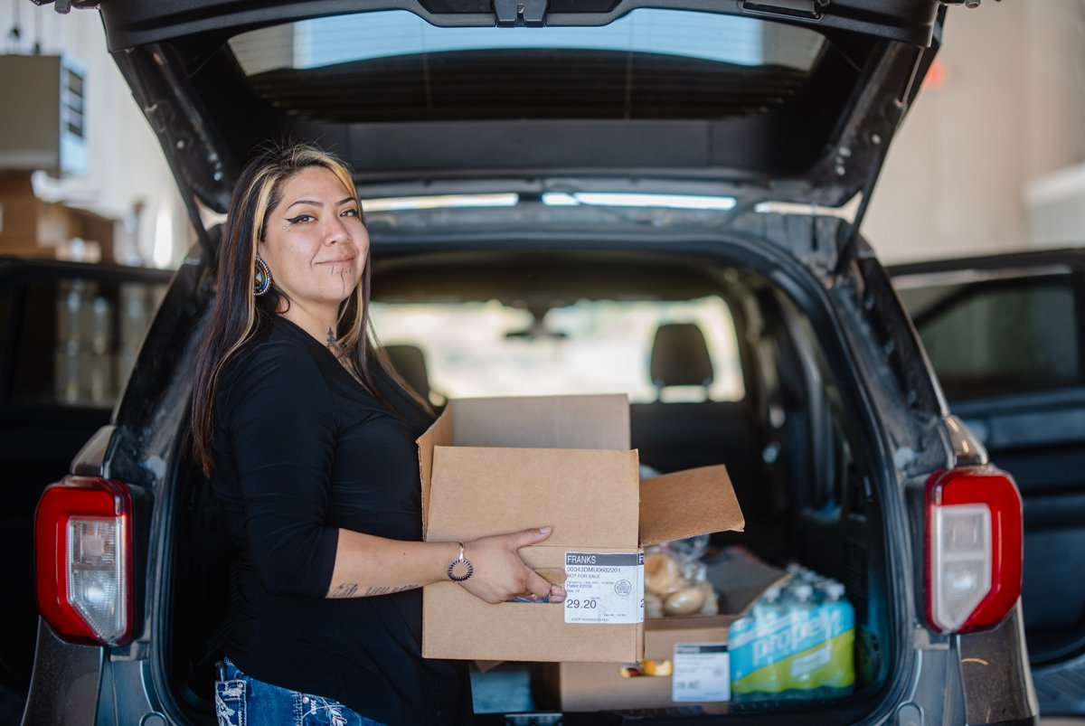 Cheyenne Majenty of Helping Hands for Hualapai hopes a new program through Feeding America will help the tribe develop greater food sovereignty through community gardens. (Photo credit: Joel Gonzalez)