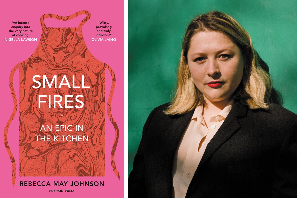 Author Rebecca May Johnson and the cover of her new book, Small Fires.